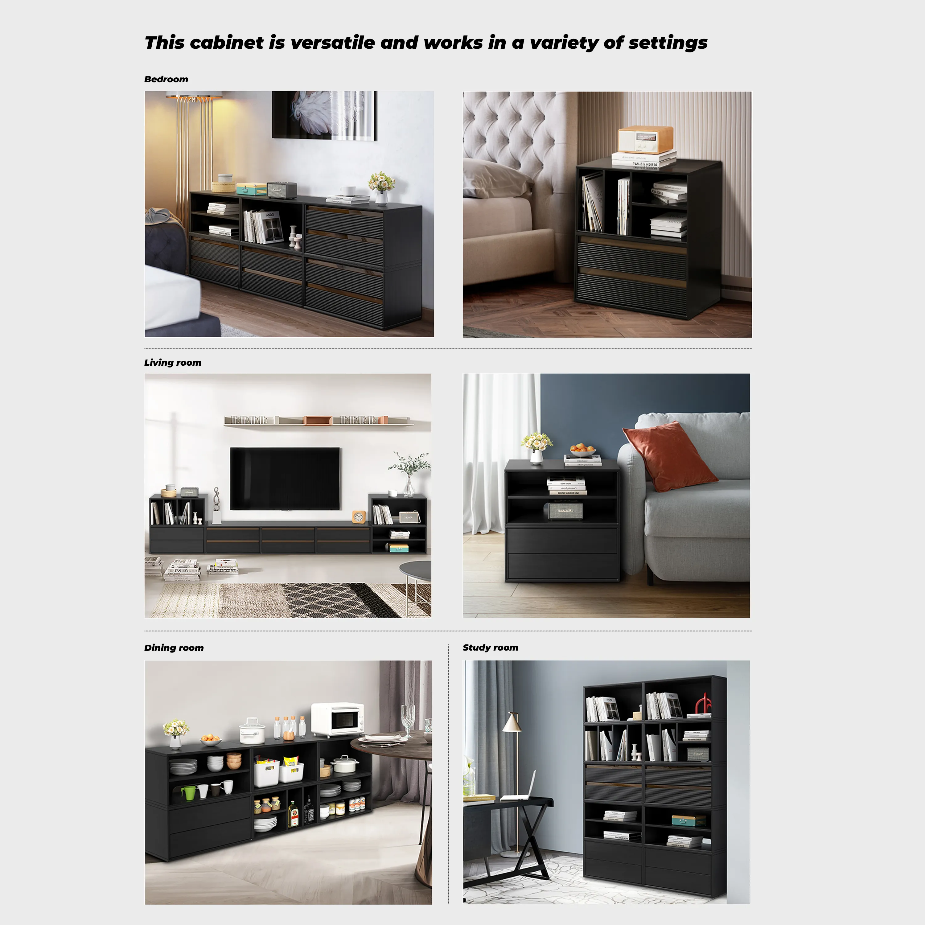 Desio Multifunctional Cabinet, Black