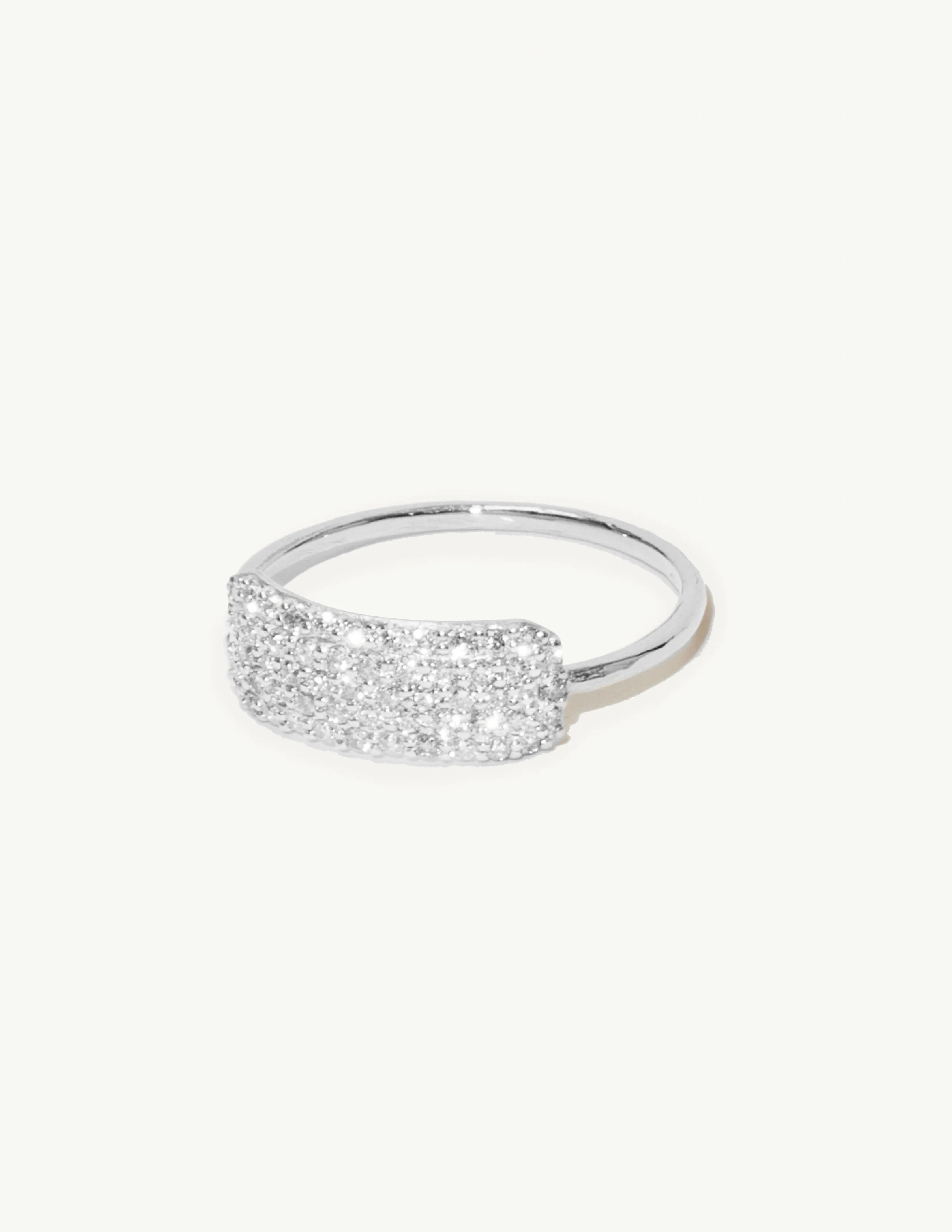 Diamond Studded Tag Ring