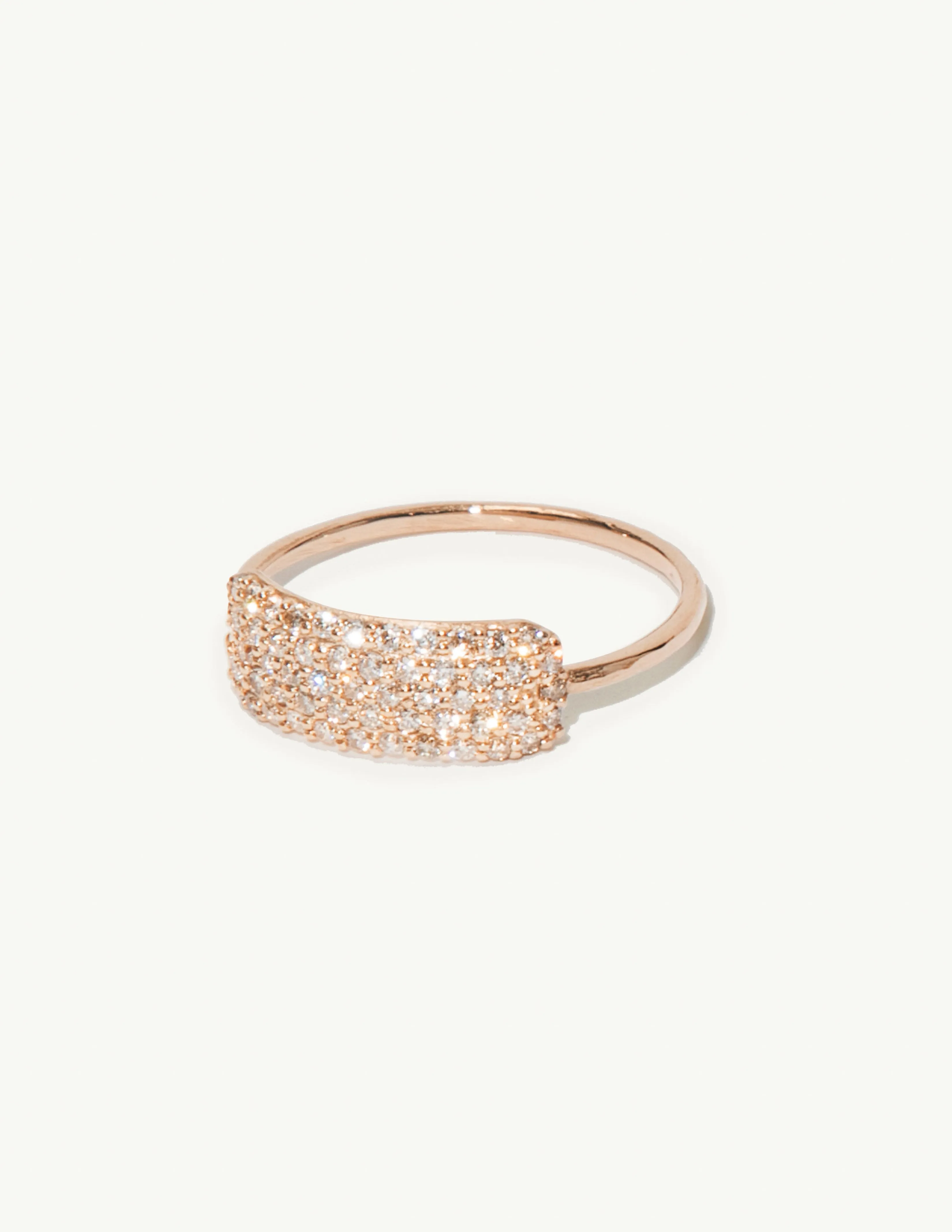 Diamond Studded Tag Ring