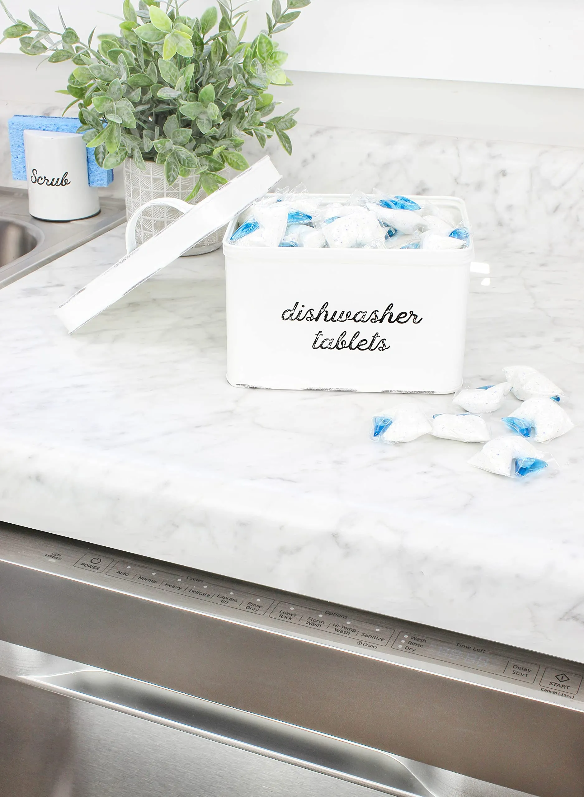 Dishwasher Pod Holder, Tablet Container (White, Case of 18)
