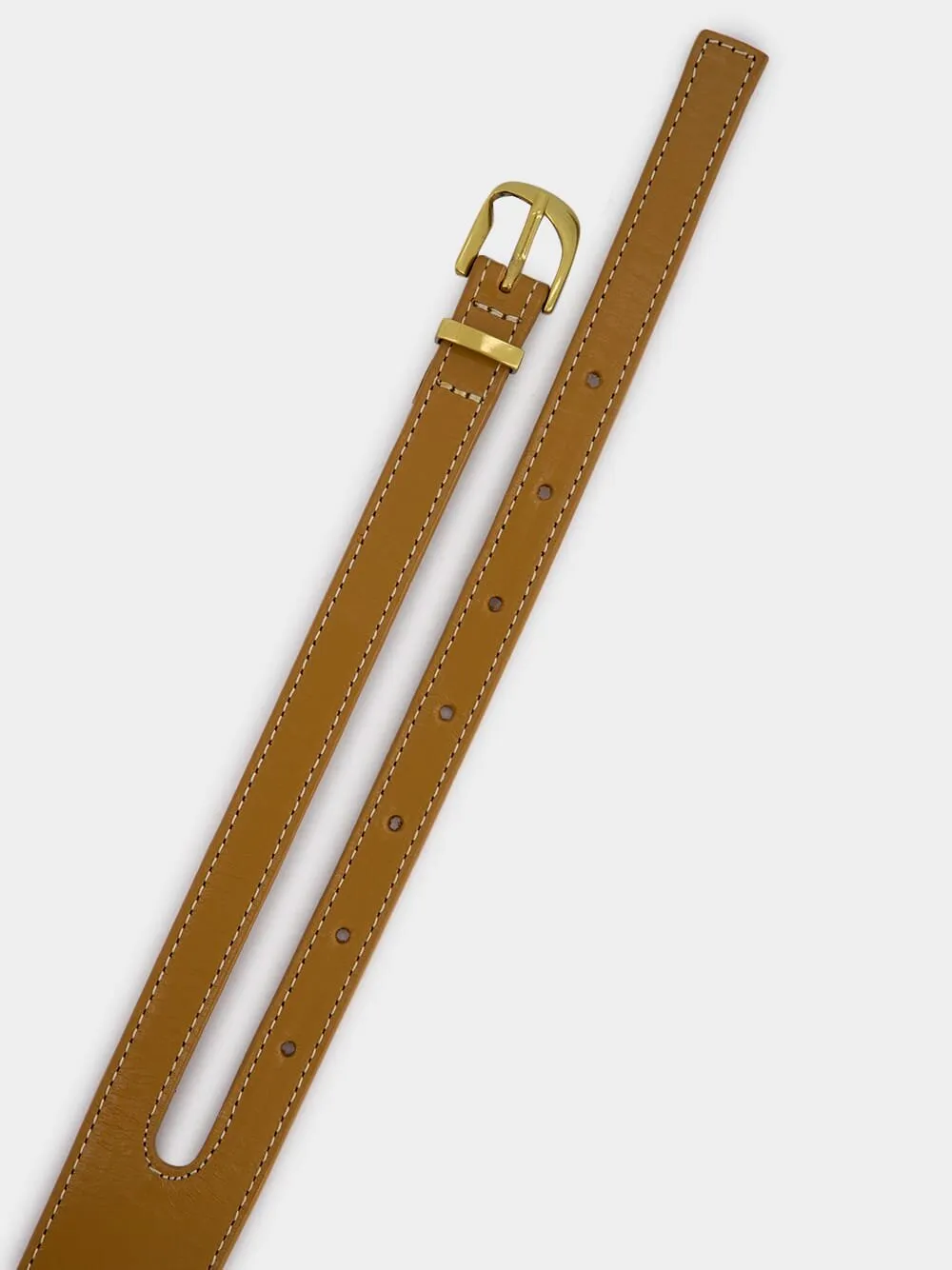 Double-Strap Leather Waist Belt
