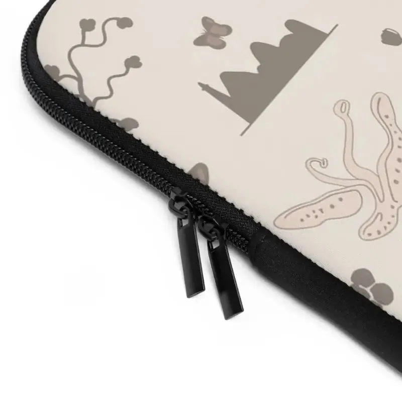Dual Zipper Laptop Sleeve in Sleek Black Polyester