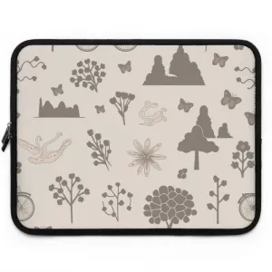 Dual Zipper Laptop Sleeve in Sleek Black Polyester