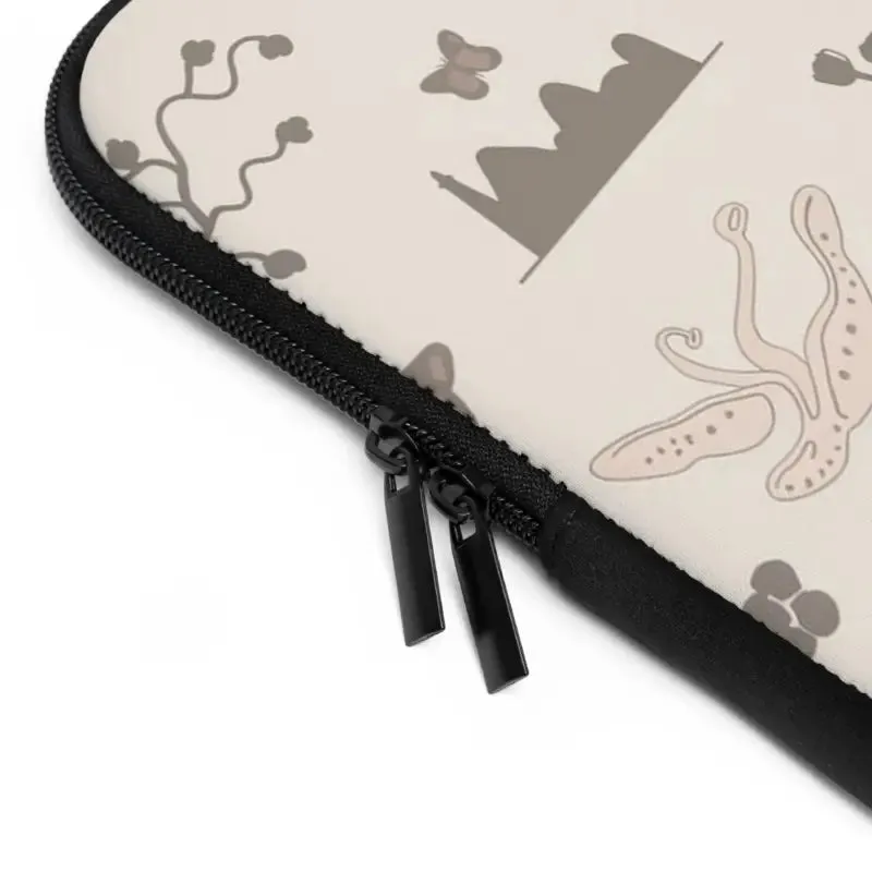 Dual Zipper Laptop Sleeve in Sleek Black Polyester