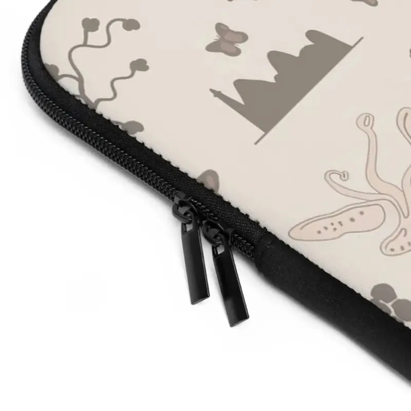 Dual Zipper Laptop Sleeve in Sleek Black Polyester