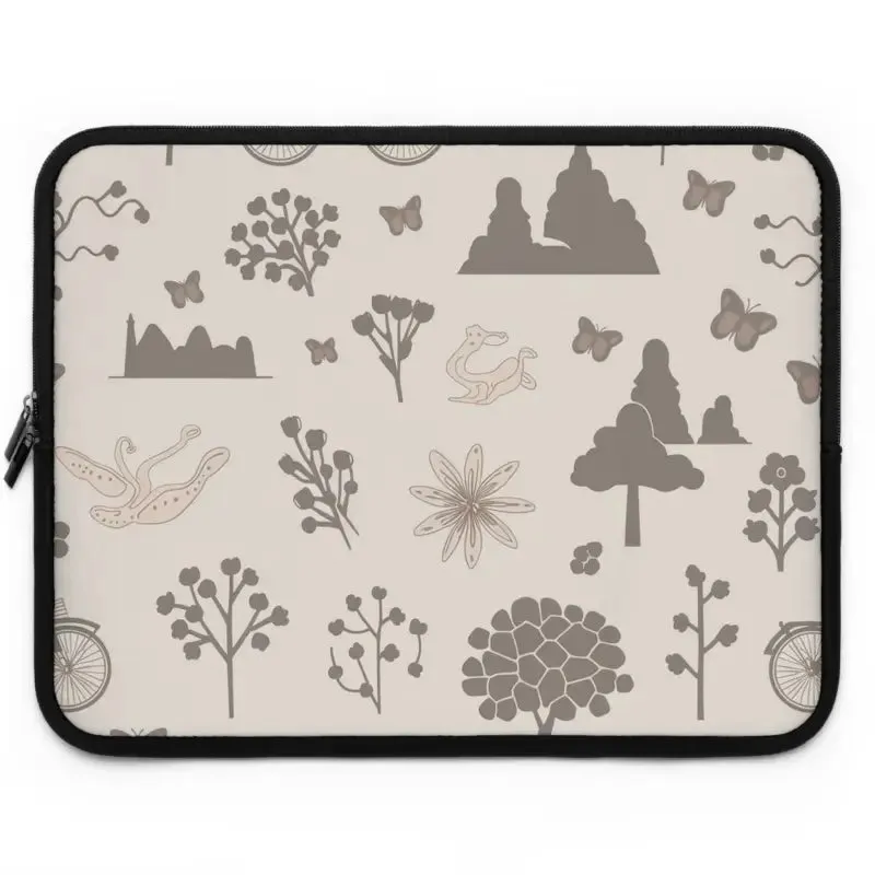 Dual Zipper Laptop Sleeve in Sleek Black Polyester