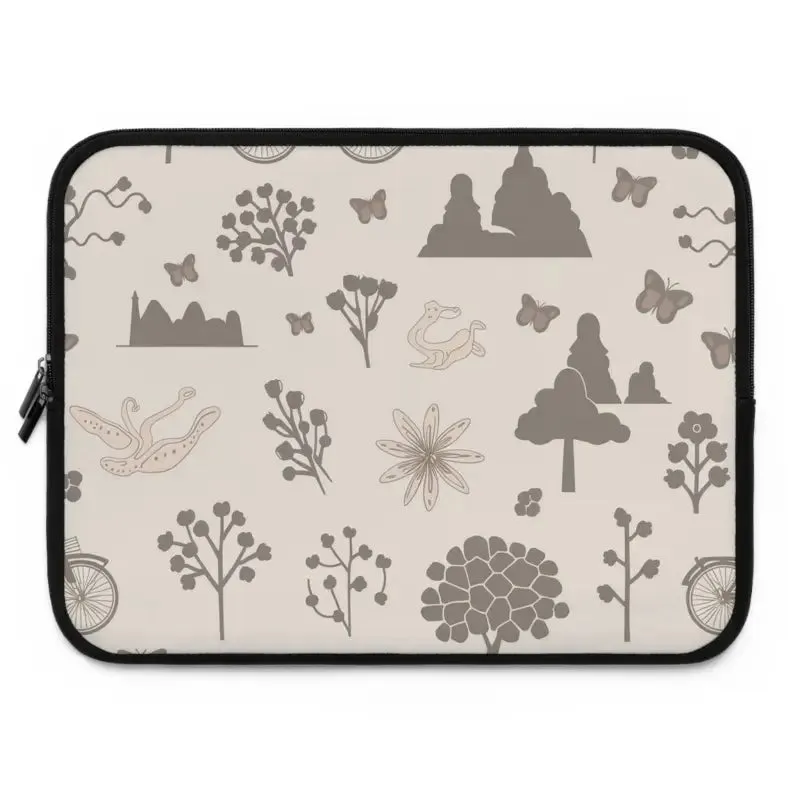 Dual Zipper Laptop Sleeve in Sleek Black Polyester