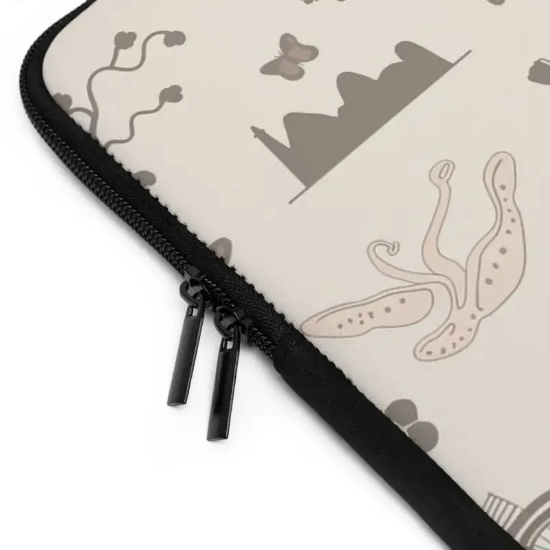Dual Zipper Laptop Sleeve in Sleek Black Polyester