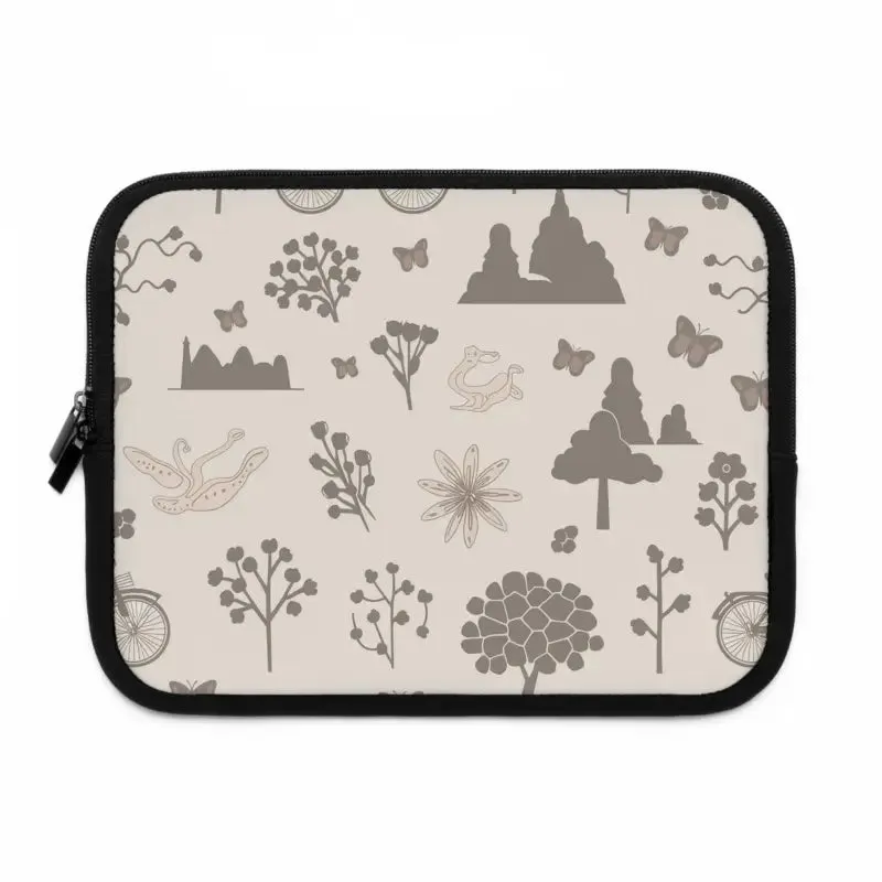 Dual Zipper Laptop Sleeve in Sleek Black Polyester