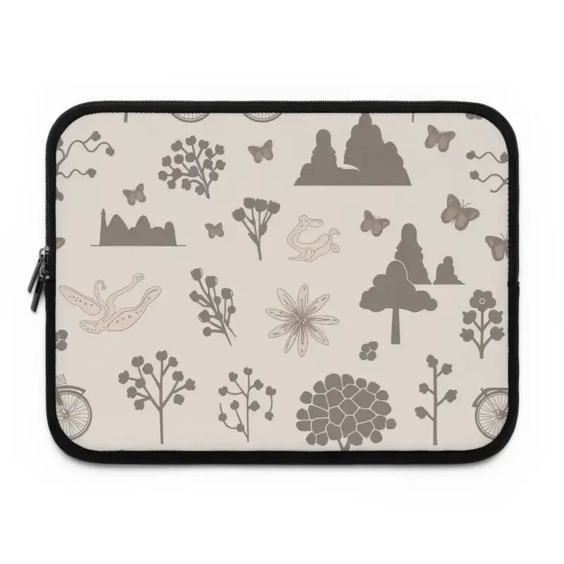 Dual Zipper Laptop Sleeve in Sleek Black Polyester