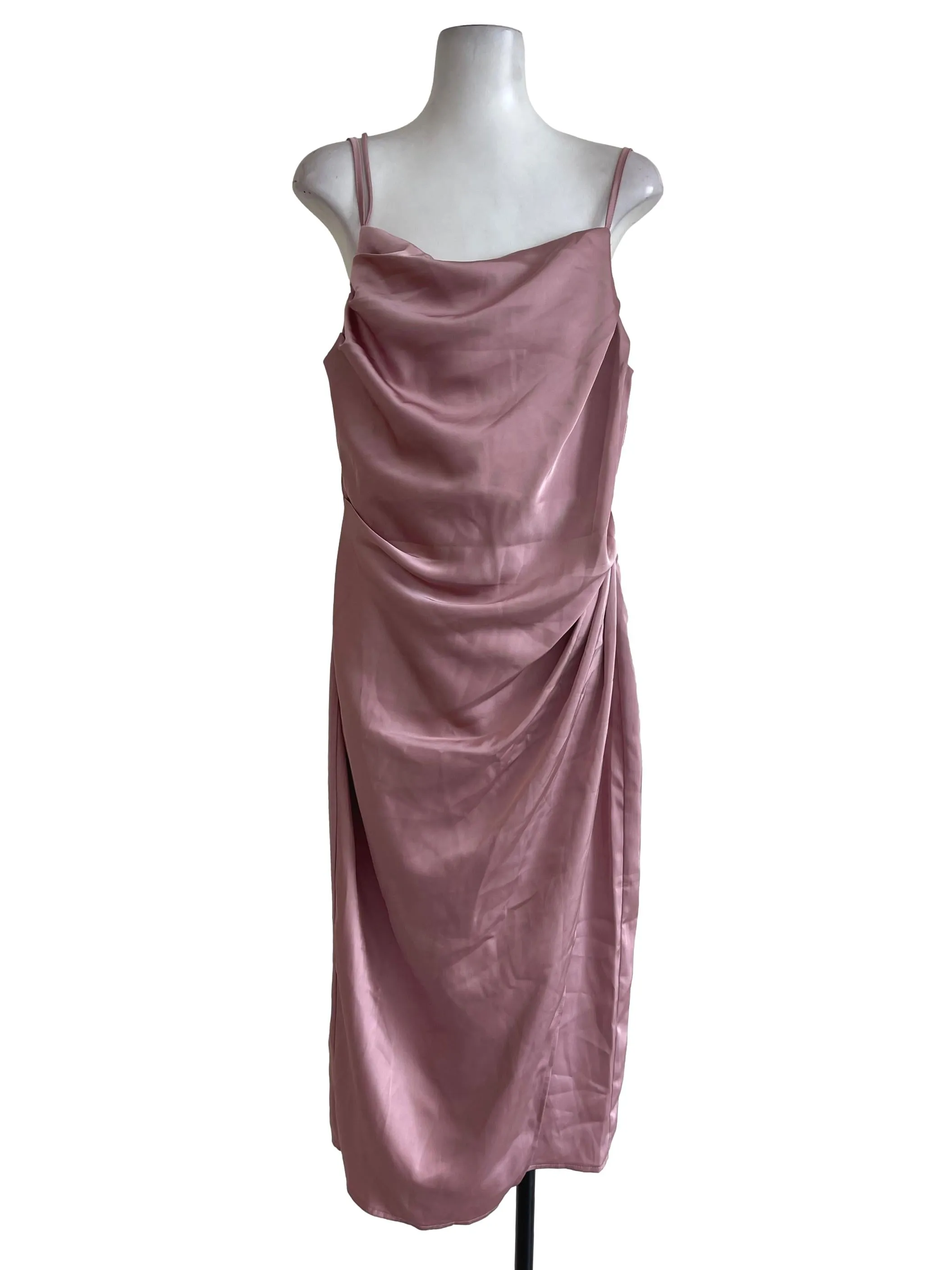 Dusty Pink Satin Dress