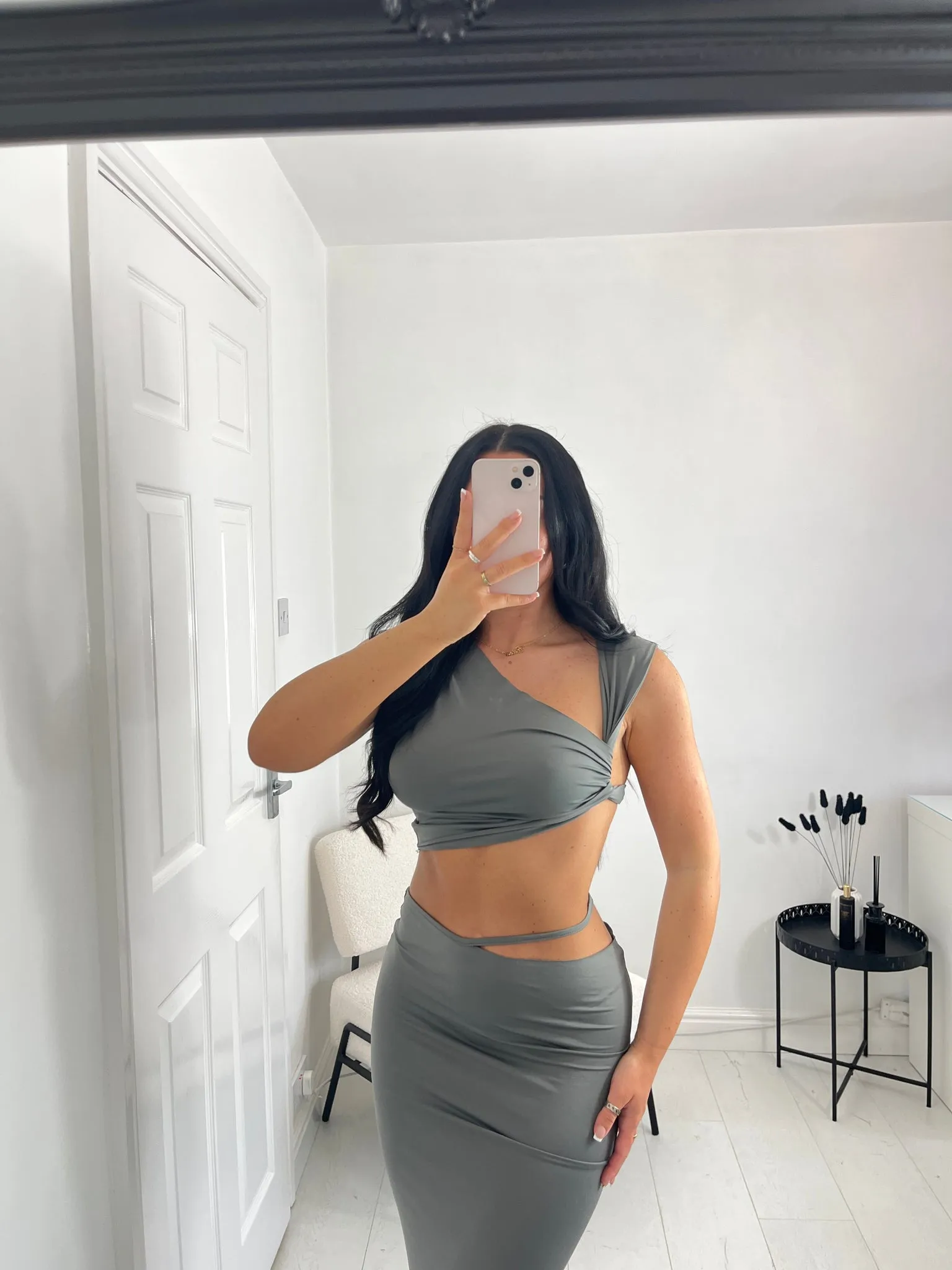Ego - Twist Detail Co-Ord in Grey