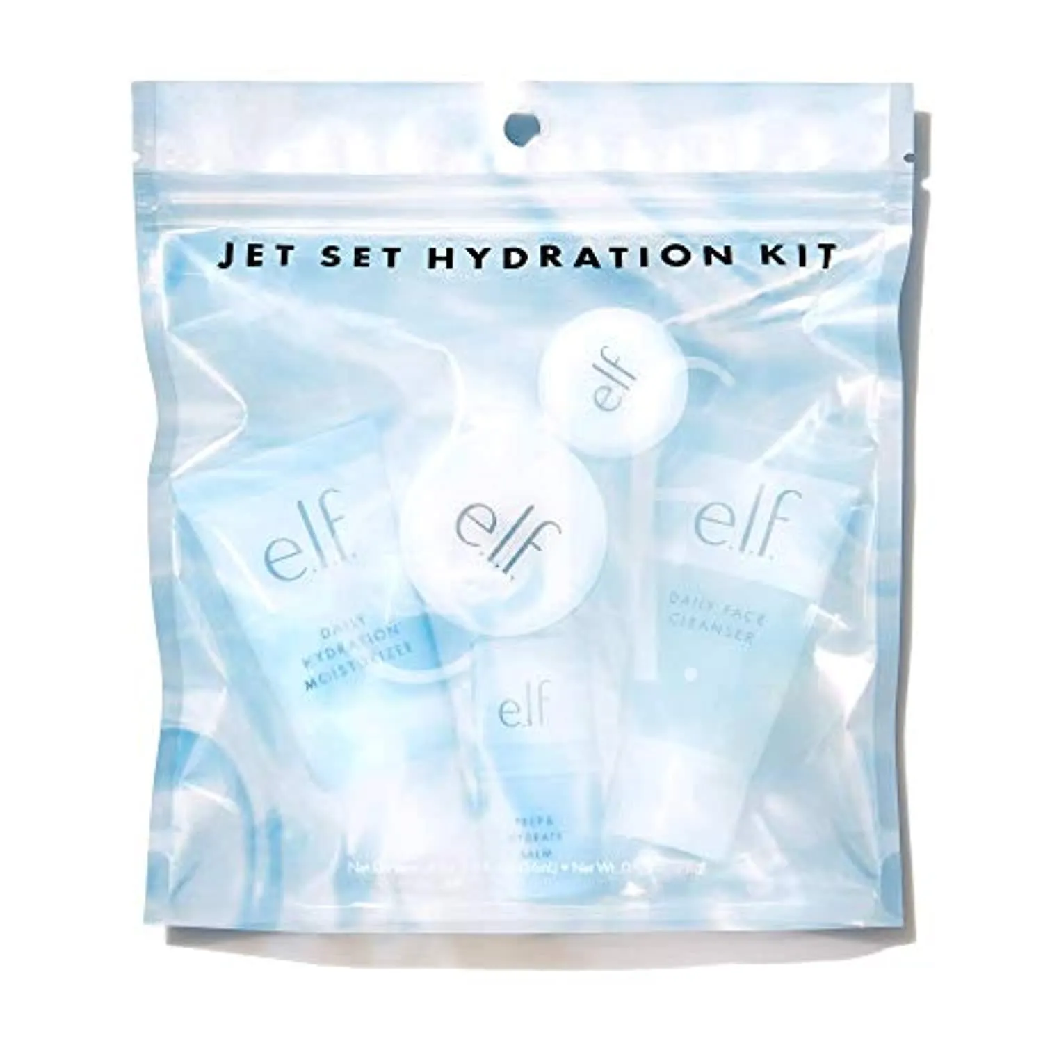 e.l.f. Jet Set Hydration Kit, Travel Friendly Skincare Set, Cleanser, Balm, Moisturizer, Eye Cream & Night Cream