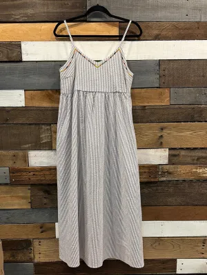 Embroidered Seersucker Dress