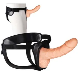 Erection Assistant 8 Inch Hollow Dildo & Strap-on Harness  - Vanilla