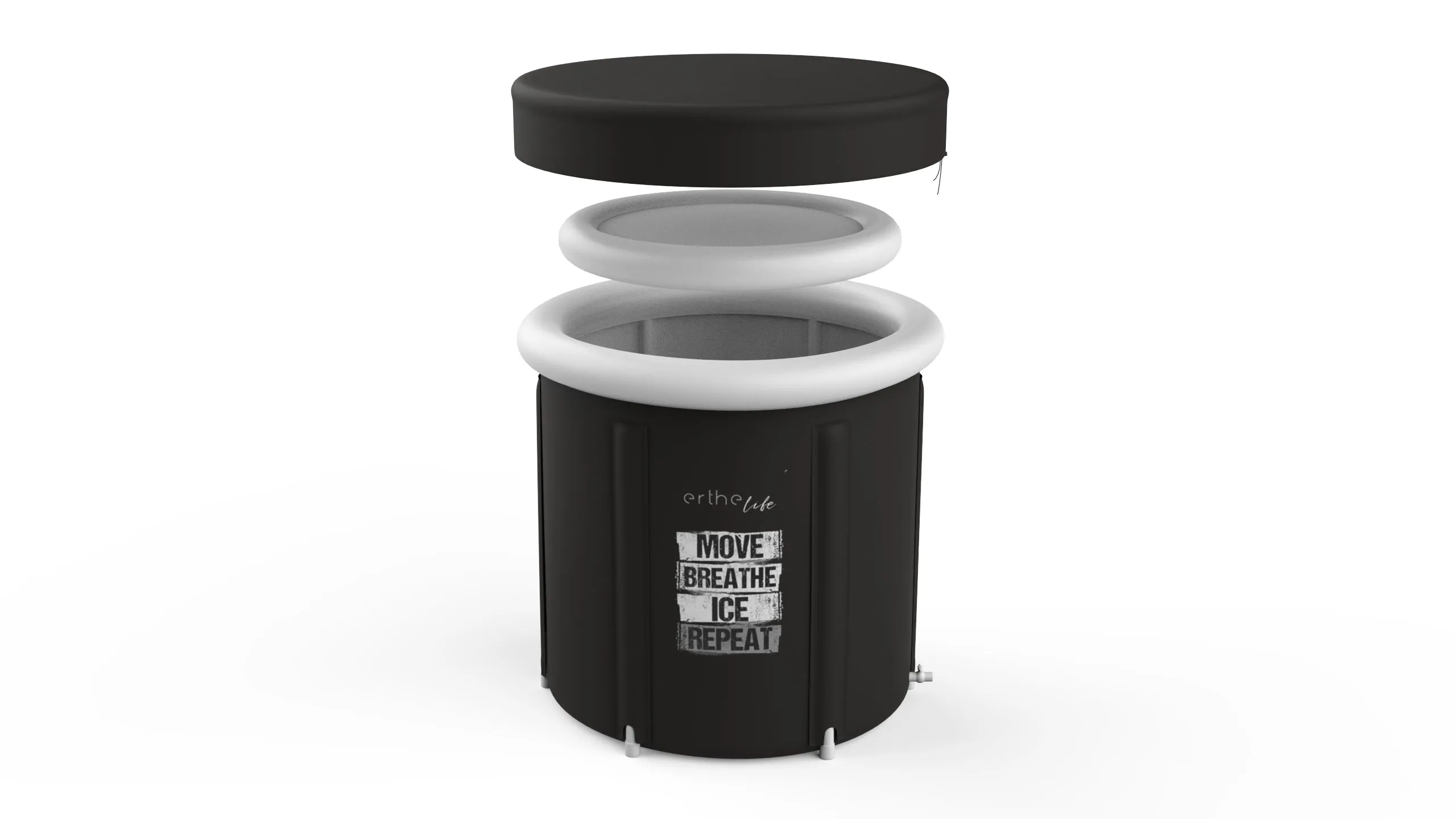 Erthe Life Portable Ice Bath (with Inflatable Insulated Lid and Cover)