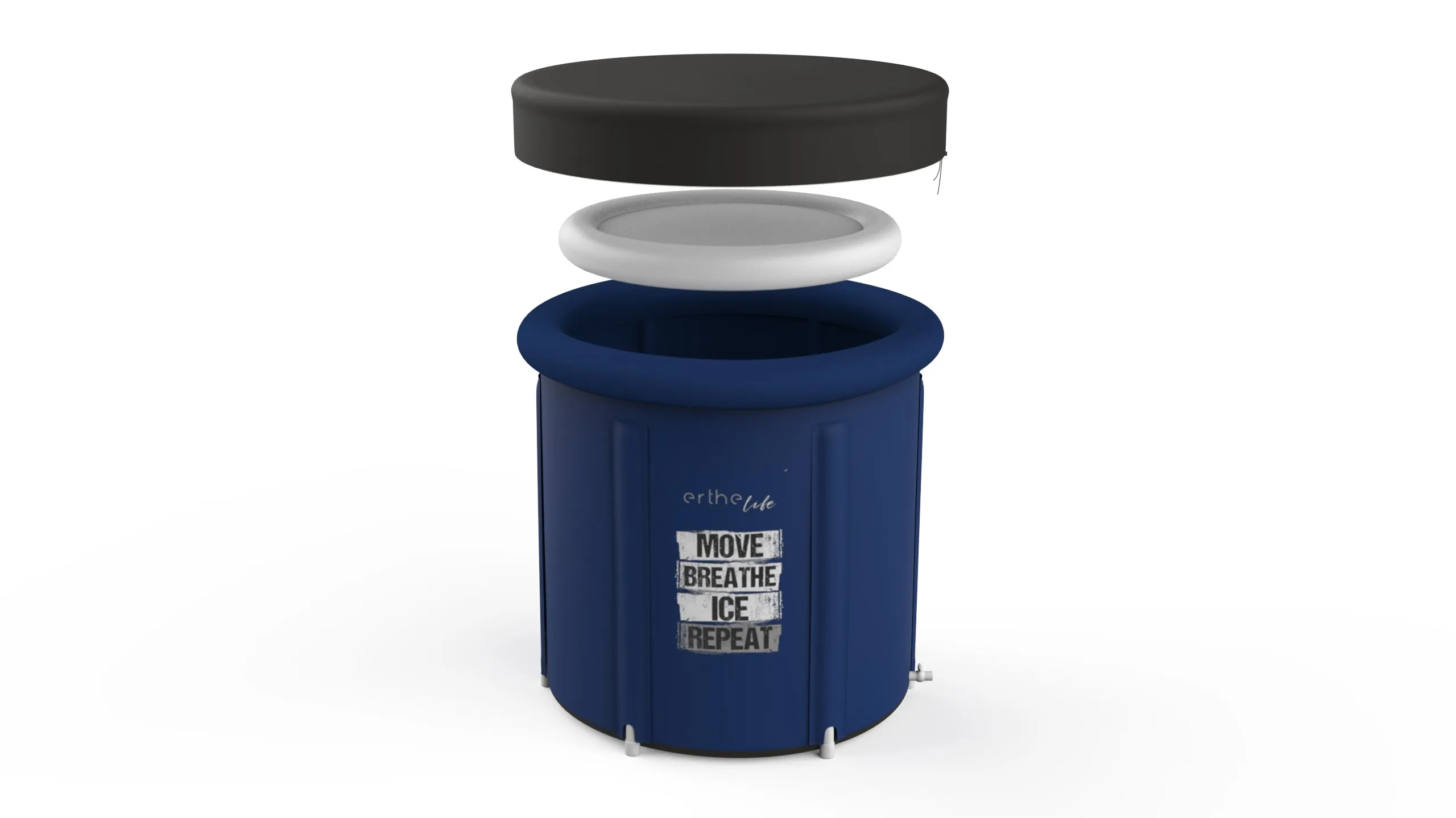 Erthe Life Portable Ice Bath (with Inflatable Insulated Lid and Cover)