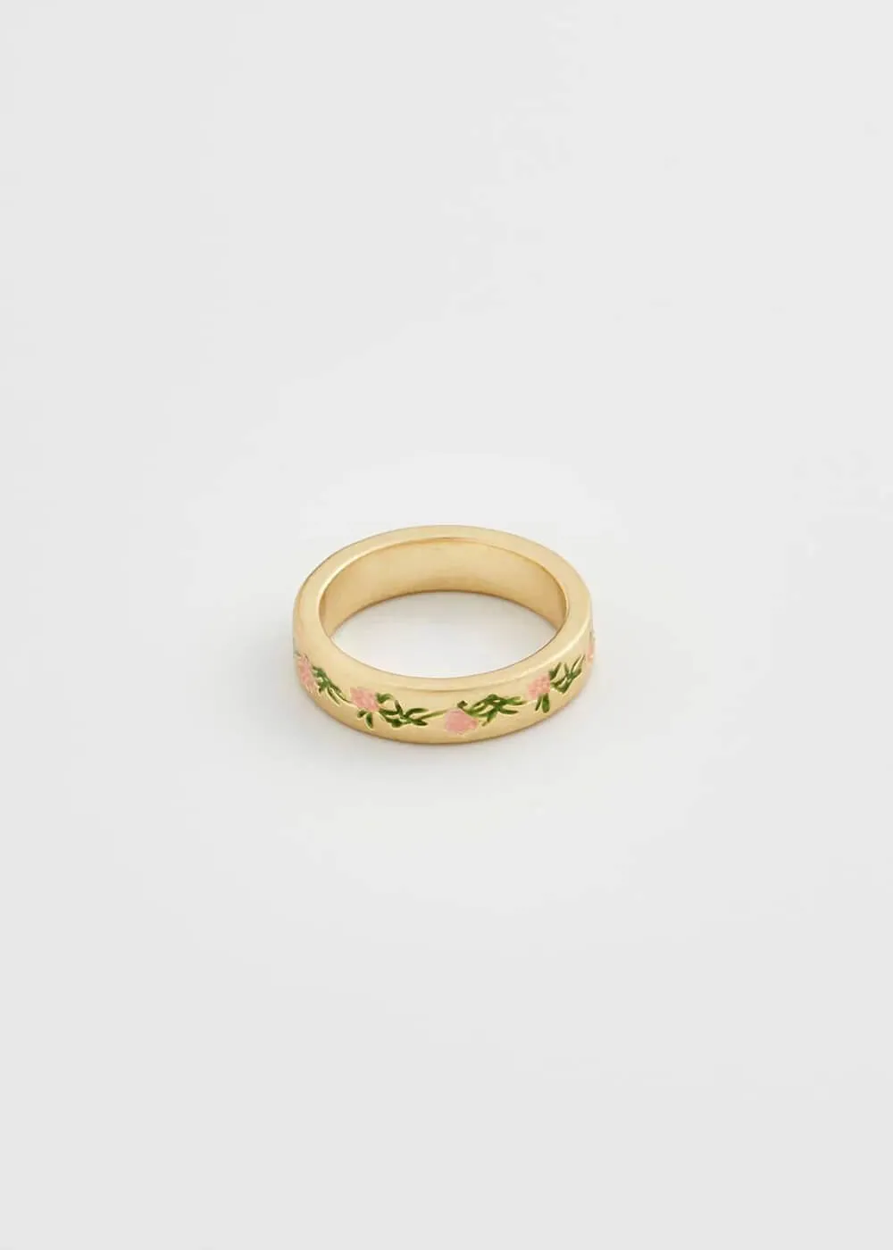 Fable England Floral Hoop Ring Pink