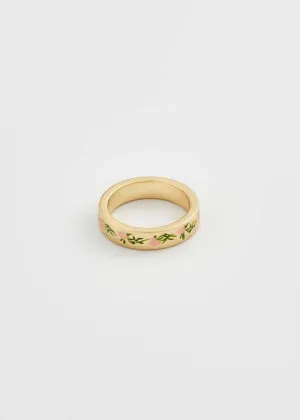 Fable England Floral Hoop Ring Pink