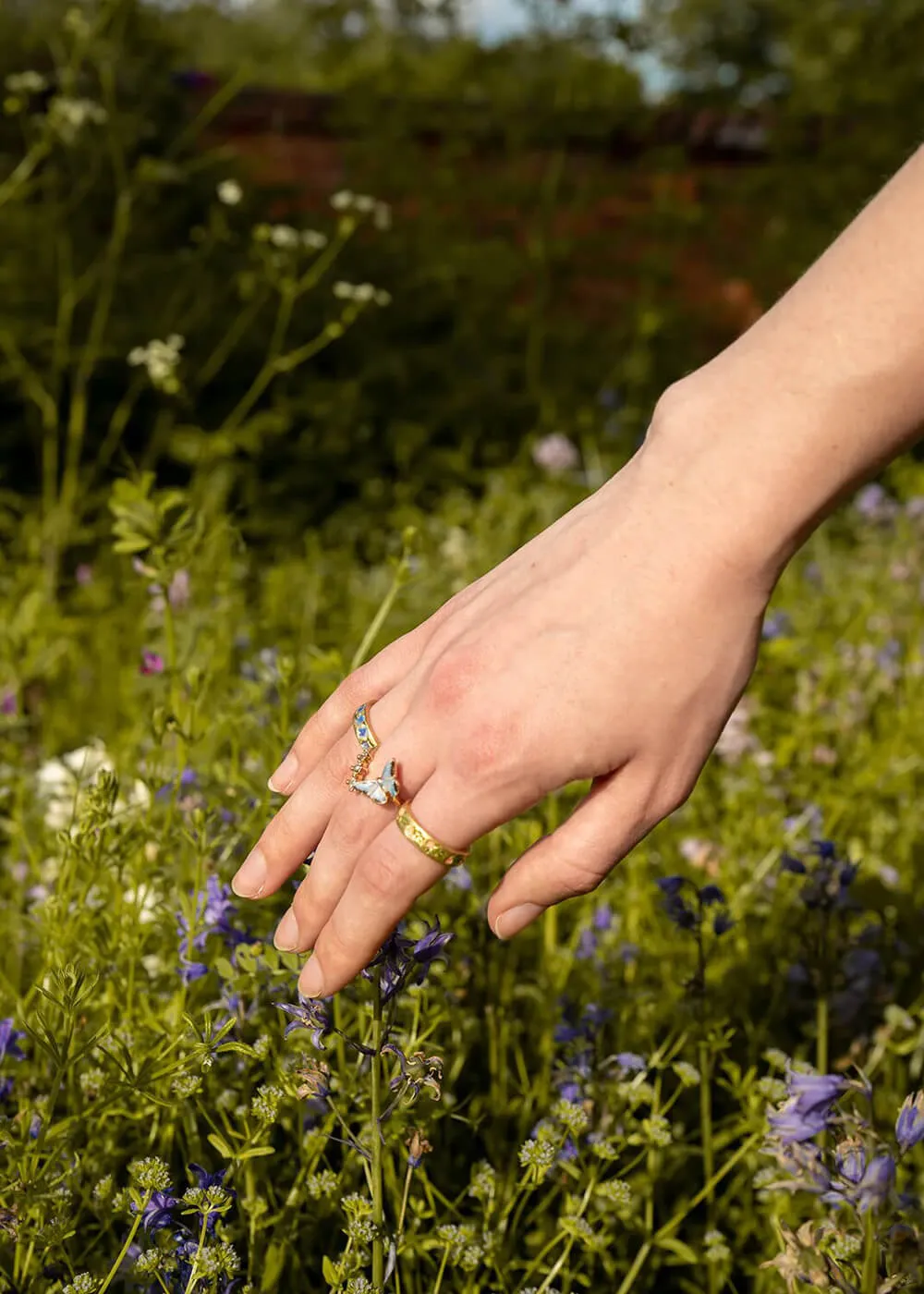 Fable England Floral Hoop Ring Pink