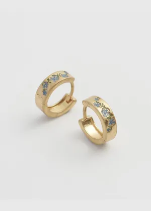 Fable England Forget-Me-Not Mini Hoop Earrings Blue