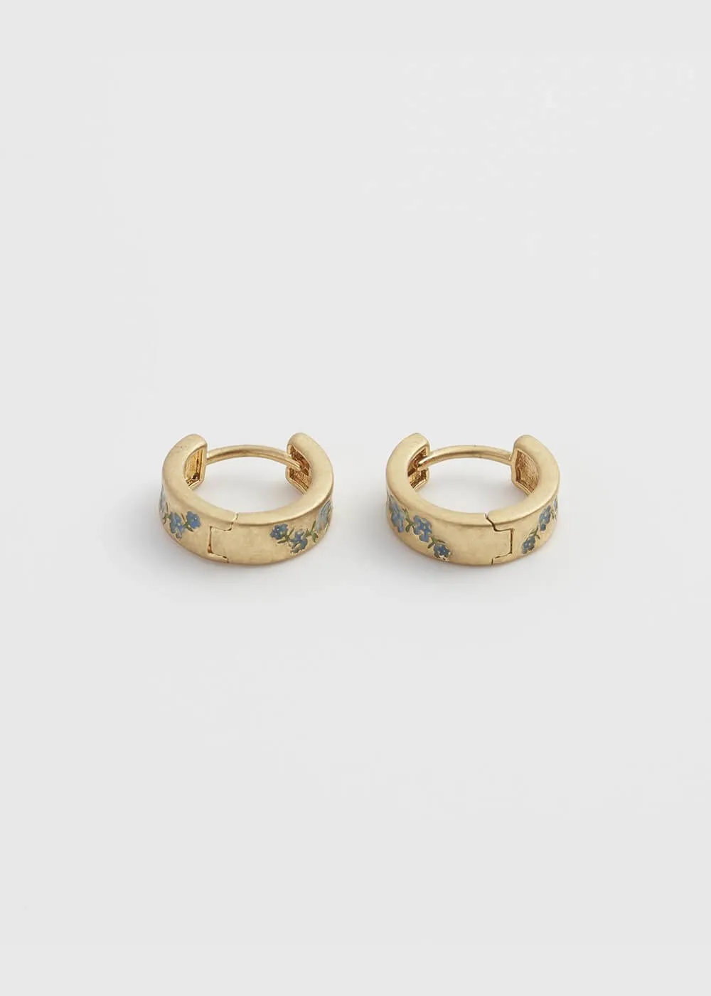 Fable England Forget-Me-Not Mini Hoop Earrings Blue