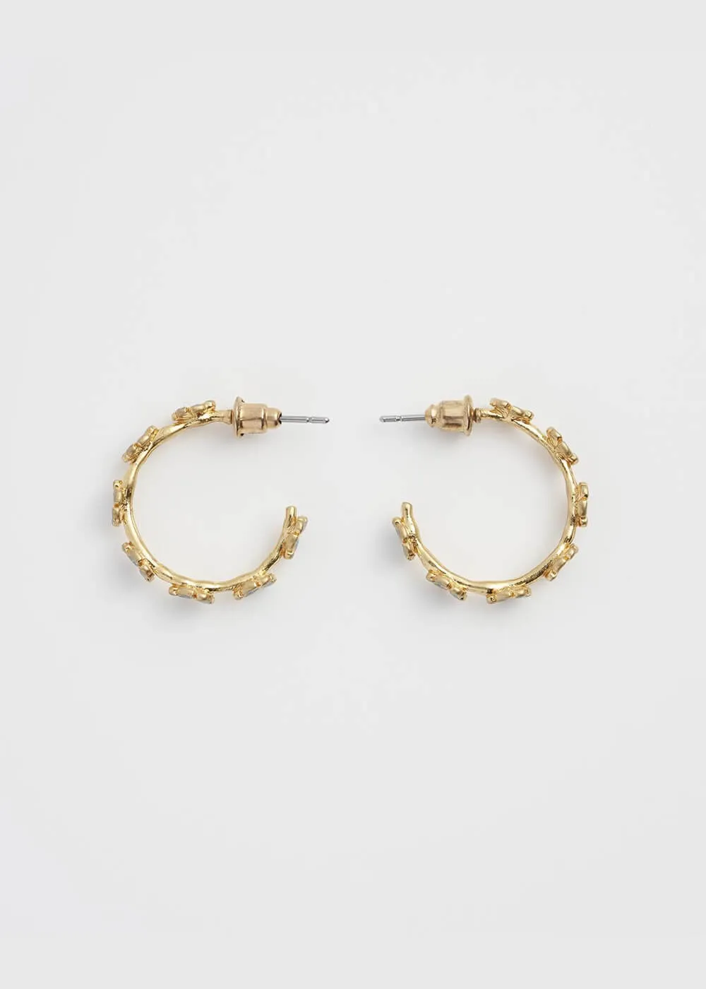 Fable England Forget-Me-Not Stud Hoop Earrings Blue