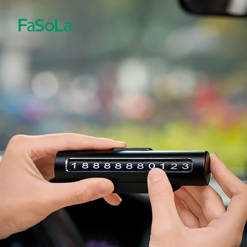 FaSoLa Multifunctional Safety Hammer with Parking Number Plate - Black, 13*4cm