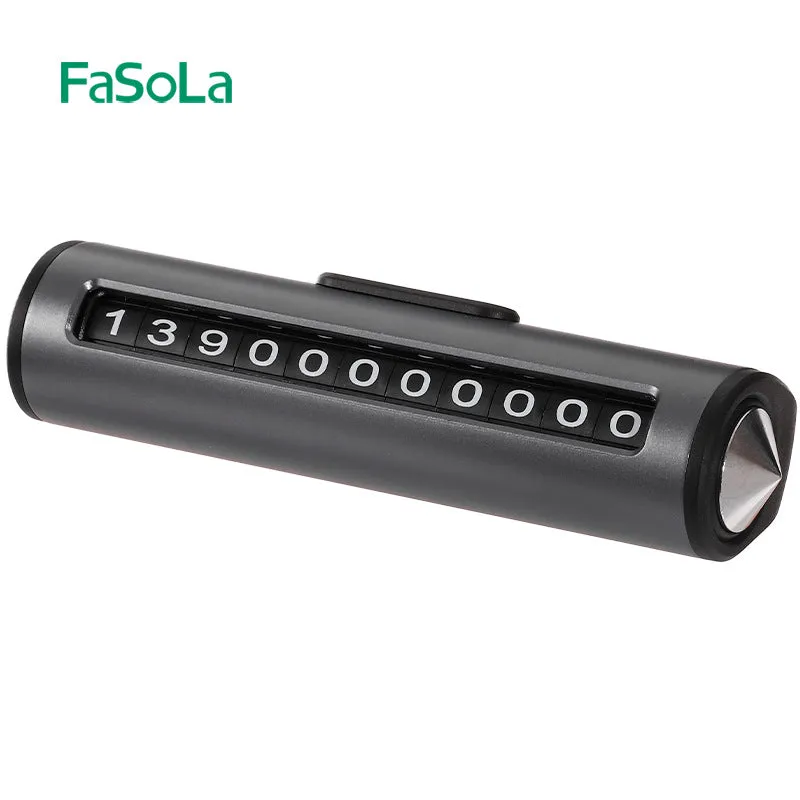 FaSoLa Multifunctional Safety Hammer with Parking Number Plate - Black, 13*4cm