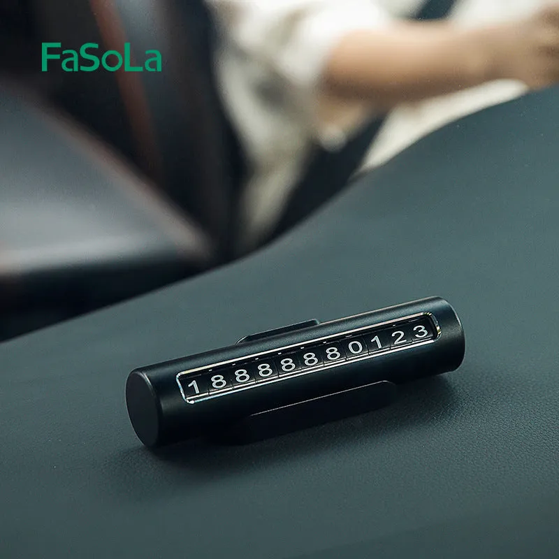 FaSoLa Multifunctional Safety Hammer with Parking Number Plate - Black, 13*4cm