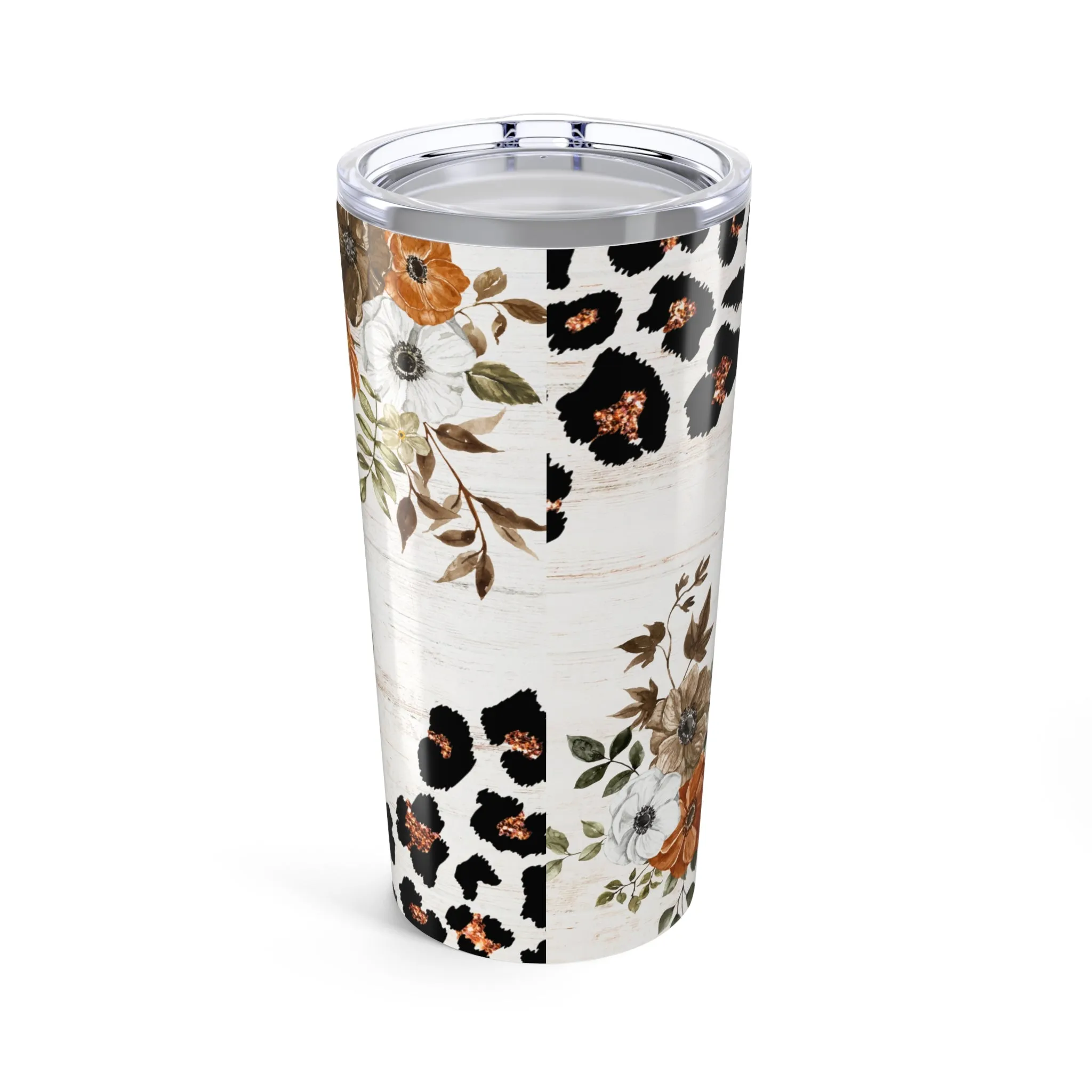 Floral Leopard Print 20oz Tumbler - Stylish Travel Mug for Coffee Lovers