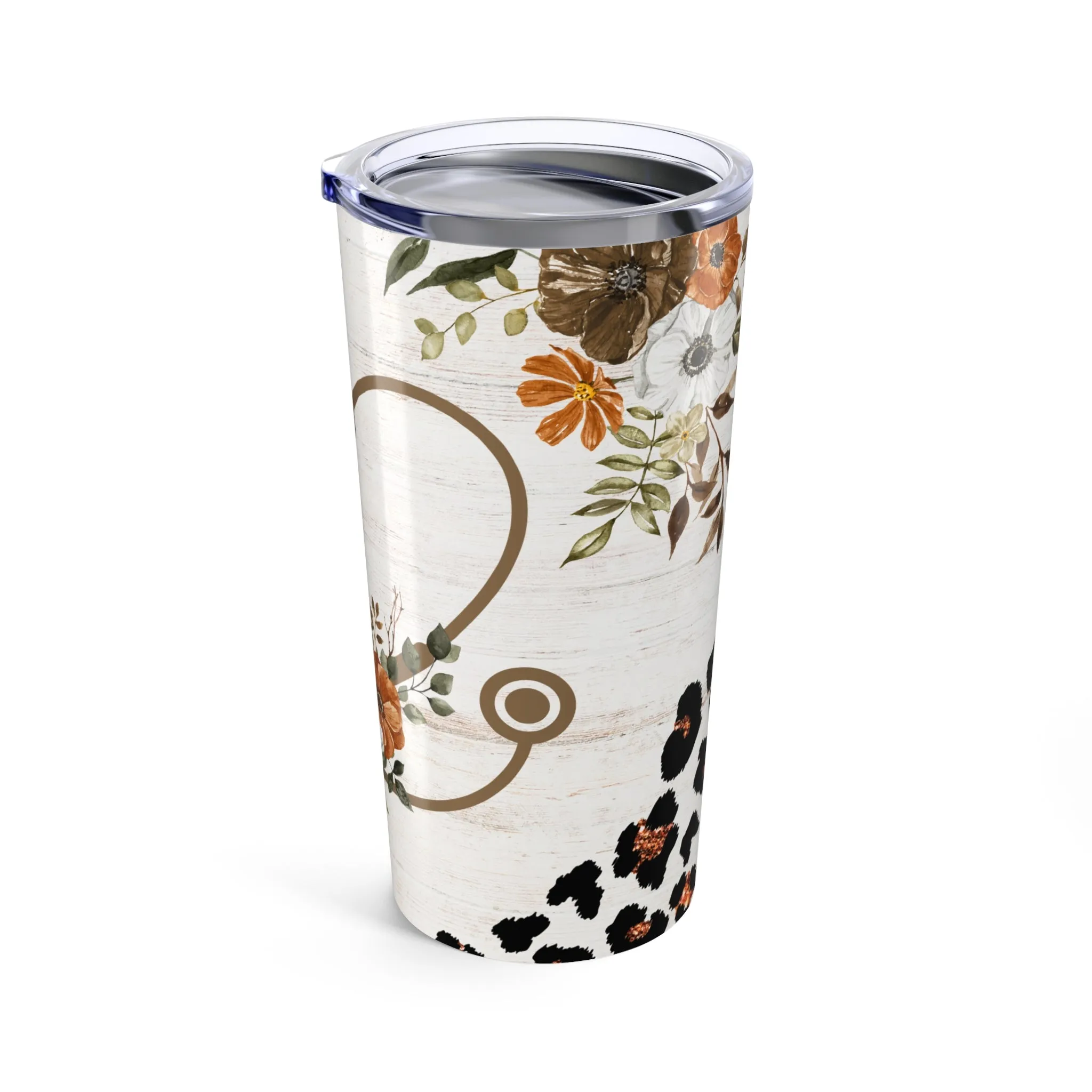 Floral Leopard Print 20oz Tumbler - Stylish Travel Mug for Coffee Lovers
