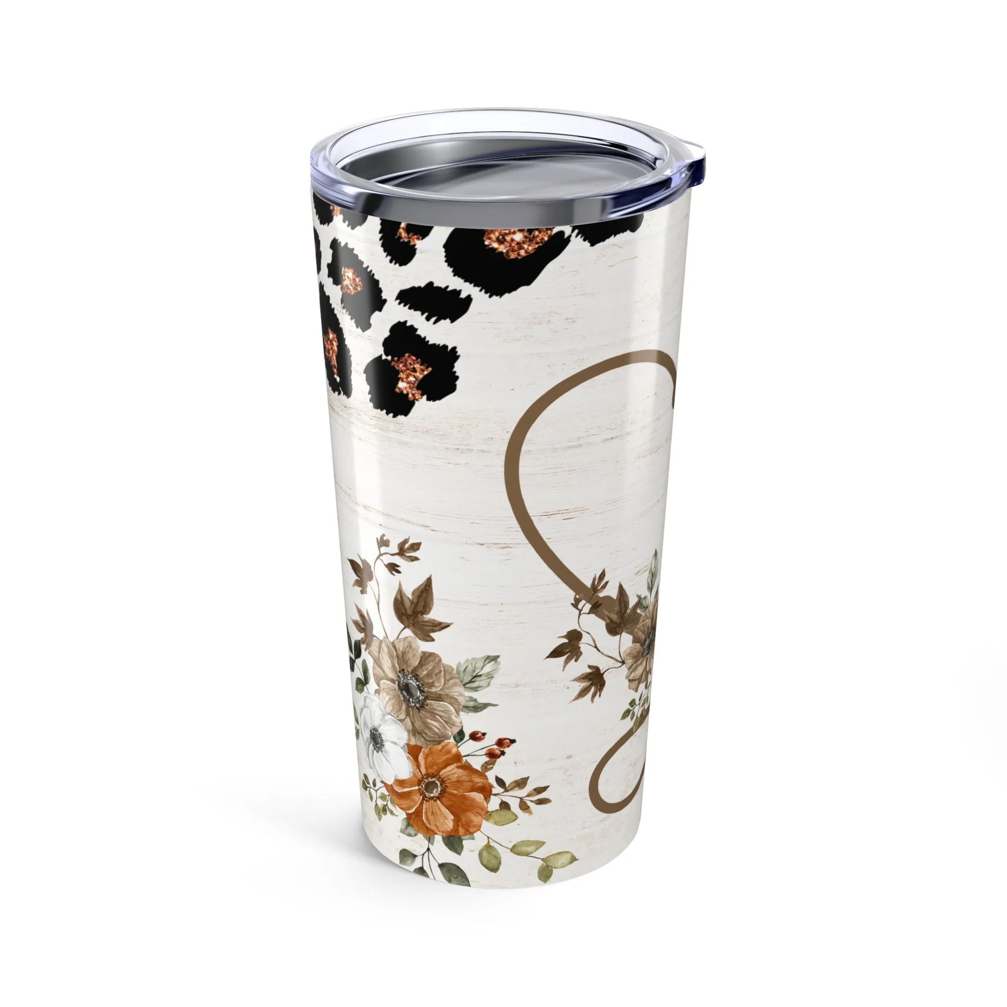 Floral Leopard Print 20oz Tumbler - Stylish Travel Mug for Coffee Lovers