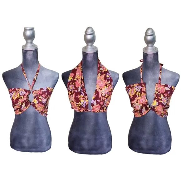 Free People Summer Of Love Bandeau Bralette in Wine