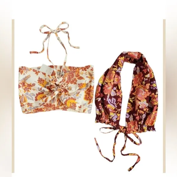 Free People Summer Of Love Bandeau Bralette in Wine
