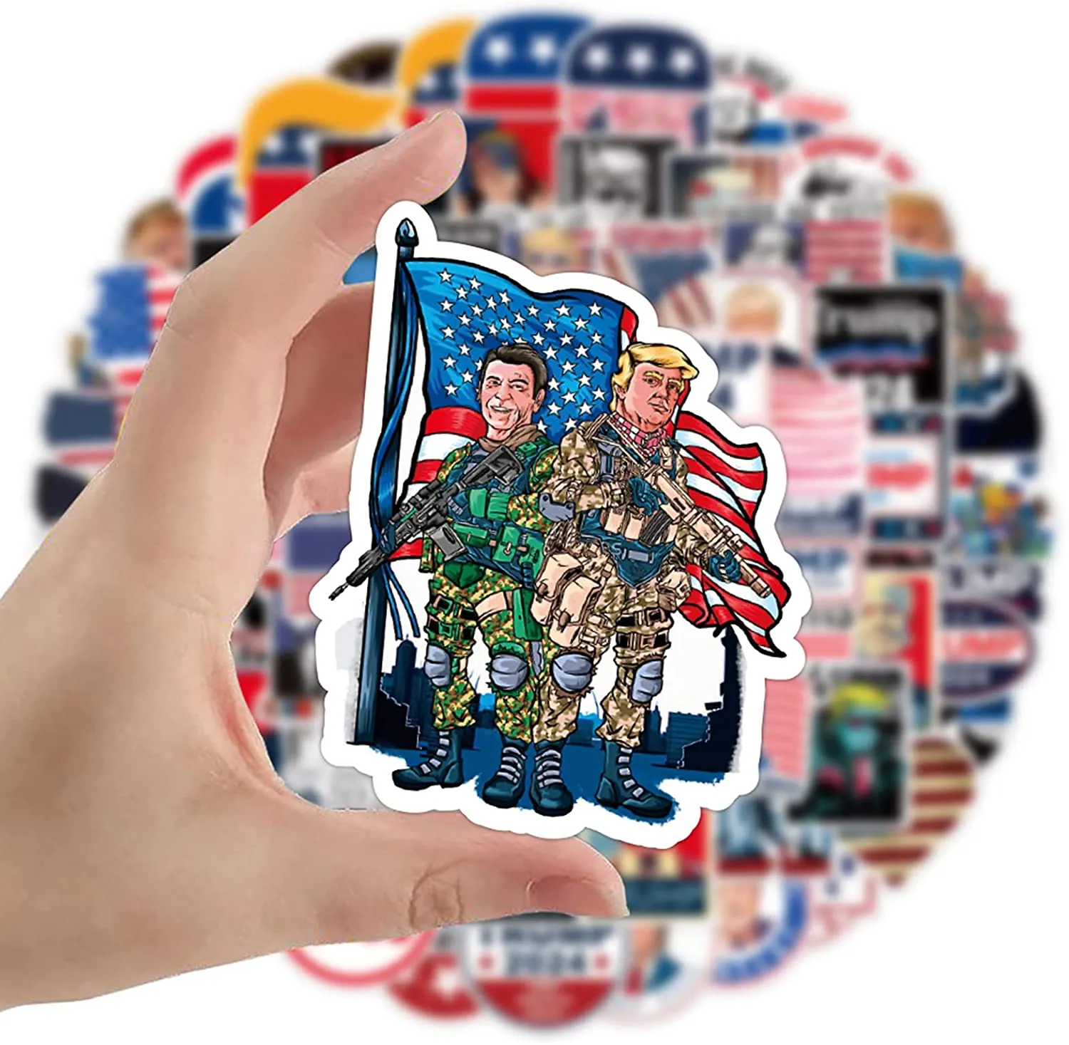 Funny Trump 2024 Stickers 100pcs Pack, USA American Presidential Election Stickers for Laptop Water Bottles Car Phone Truck Motorcycle Notebook Bike Bumper Luggage