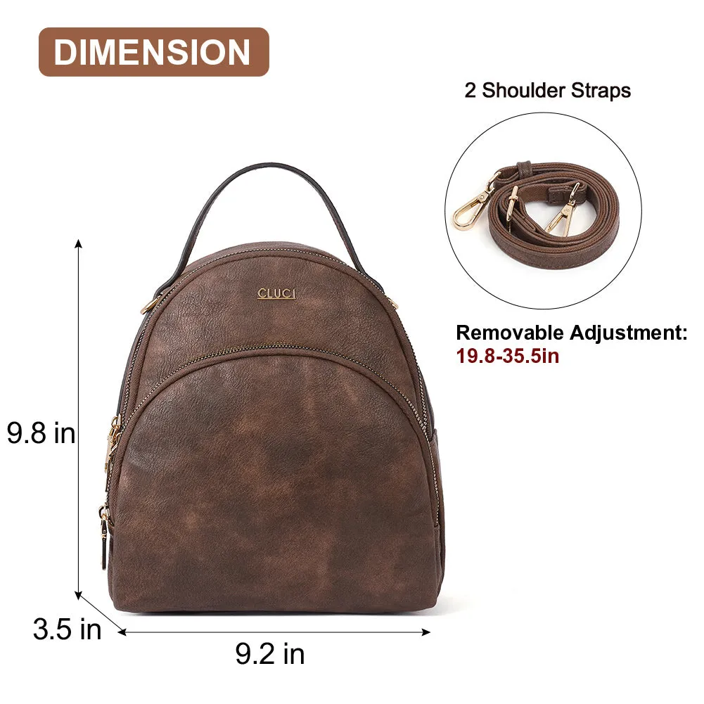 Garbutt Convertible Vegan Leather Mini Backpack Purse For Women