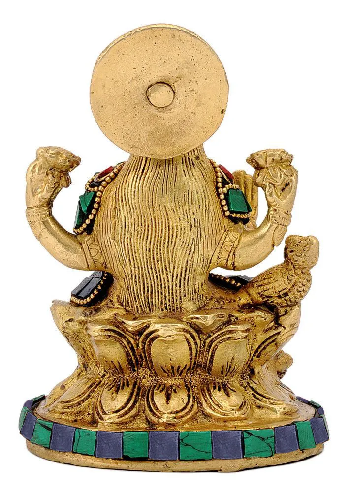 Goddess Dhan Lakshmi with Kalash - Brass Statue