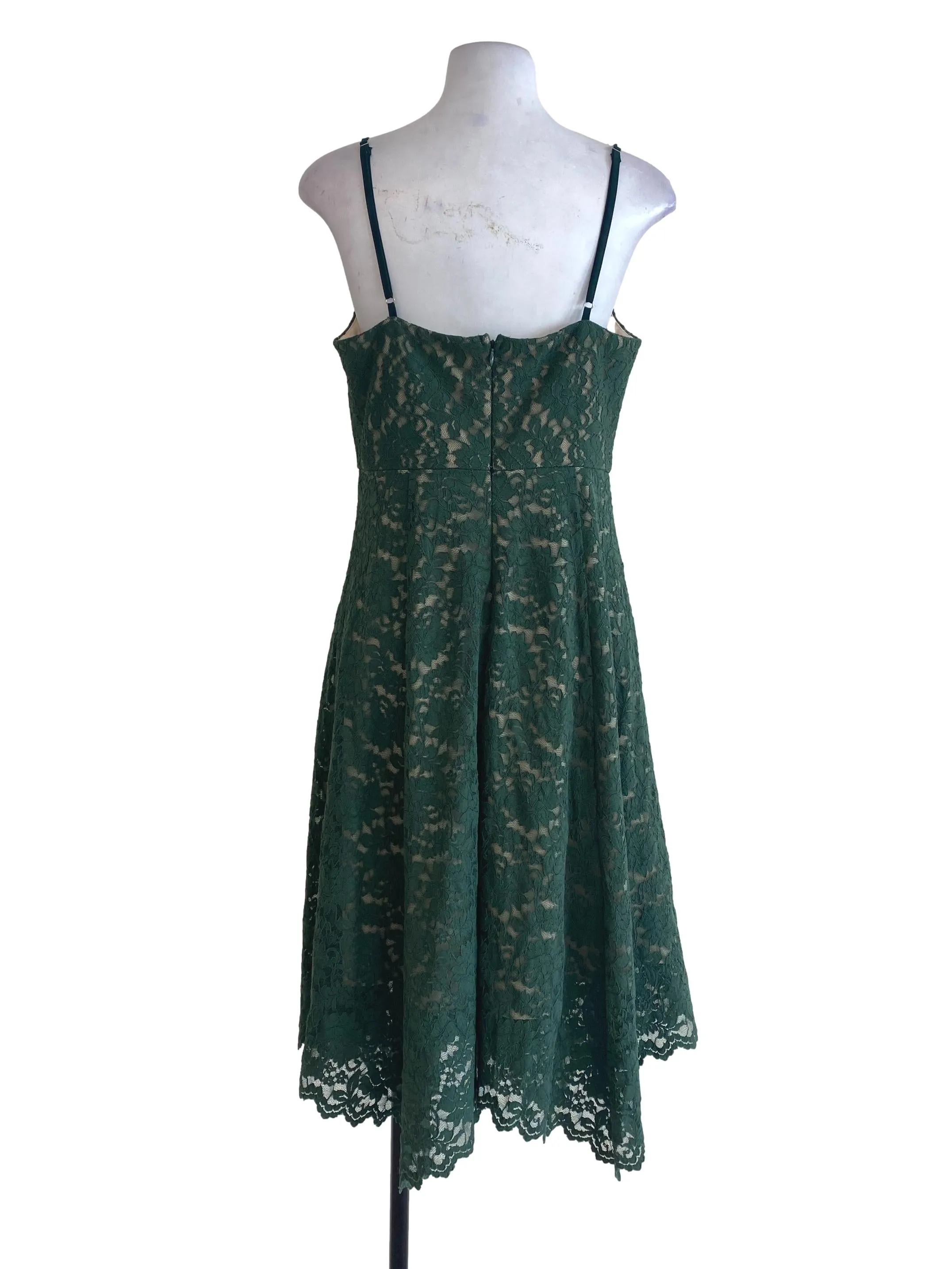Green Floral Laced Blouson Dress TTR