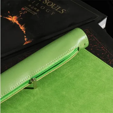 Green Roll Up Leatherette Dice Mat