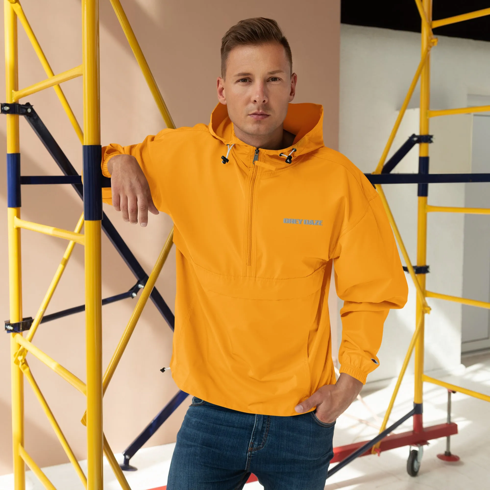 Grey Daze Logo Embroidered Champion Packable Jacket
