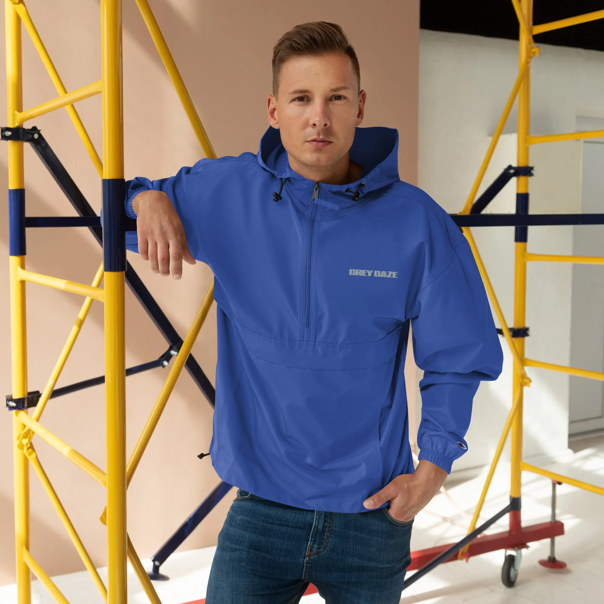 Grey Daze Logo Embroidered Champion Packable Jacket