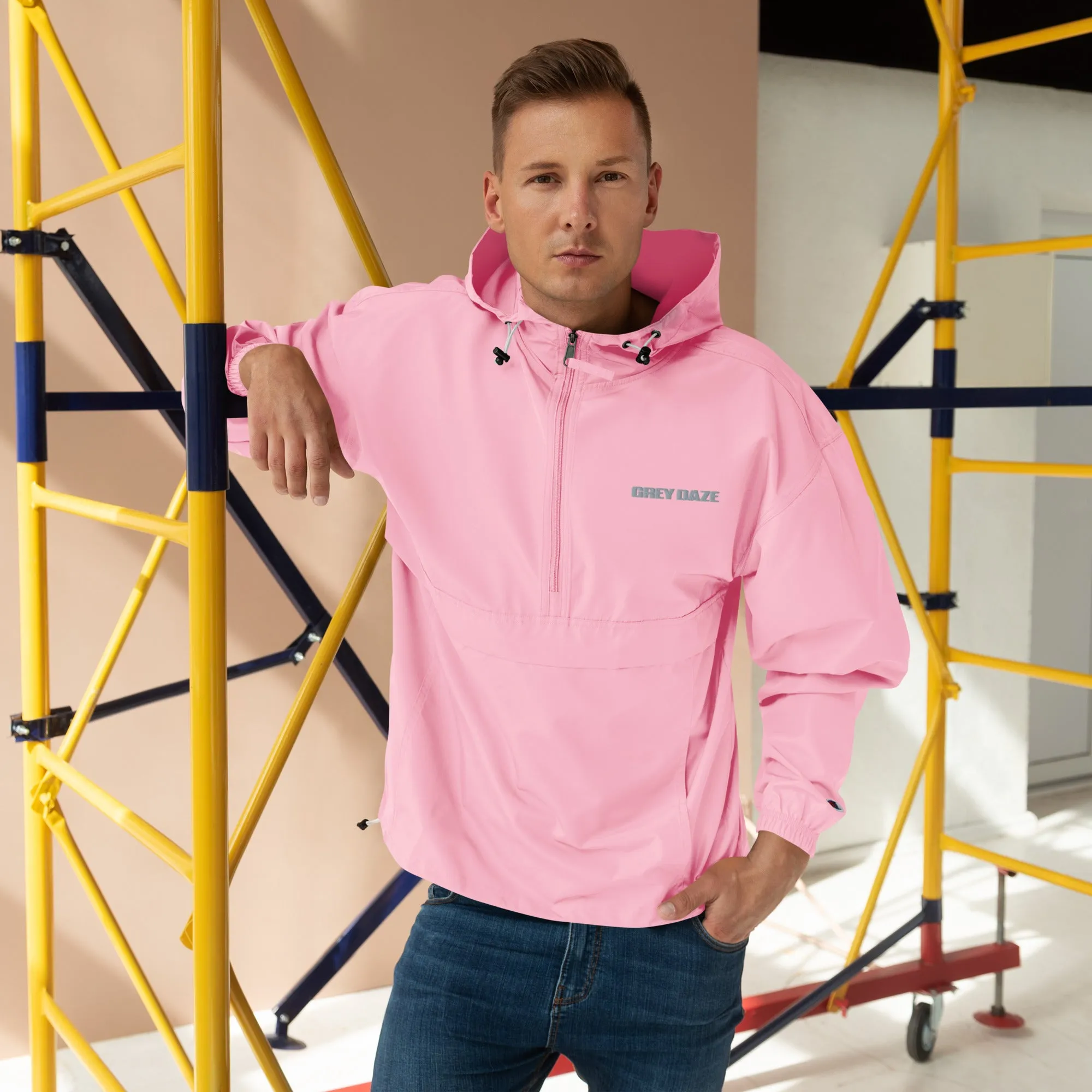 Grey Daze Logo Embroidered Champion Packable Jacket