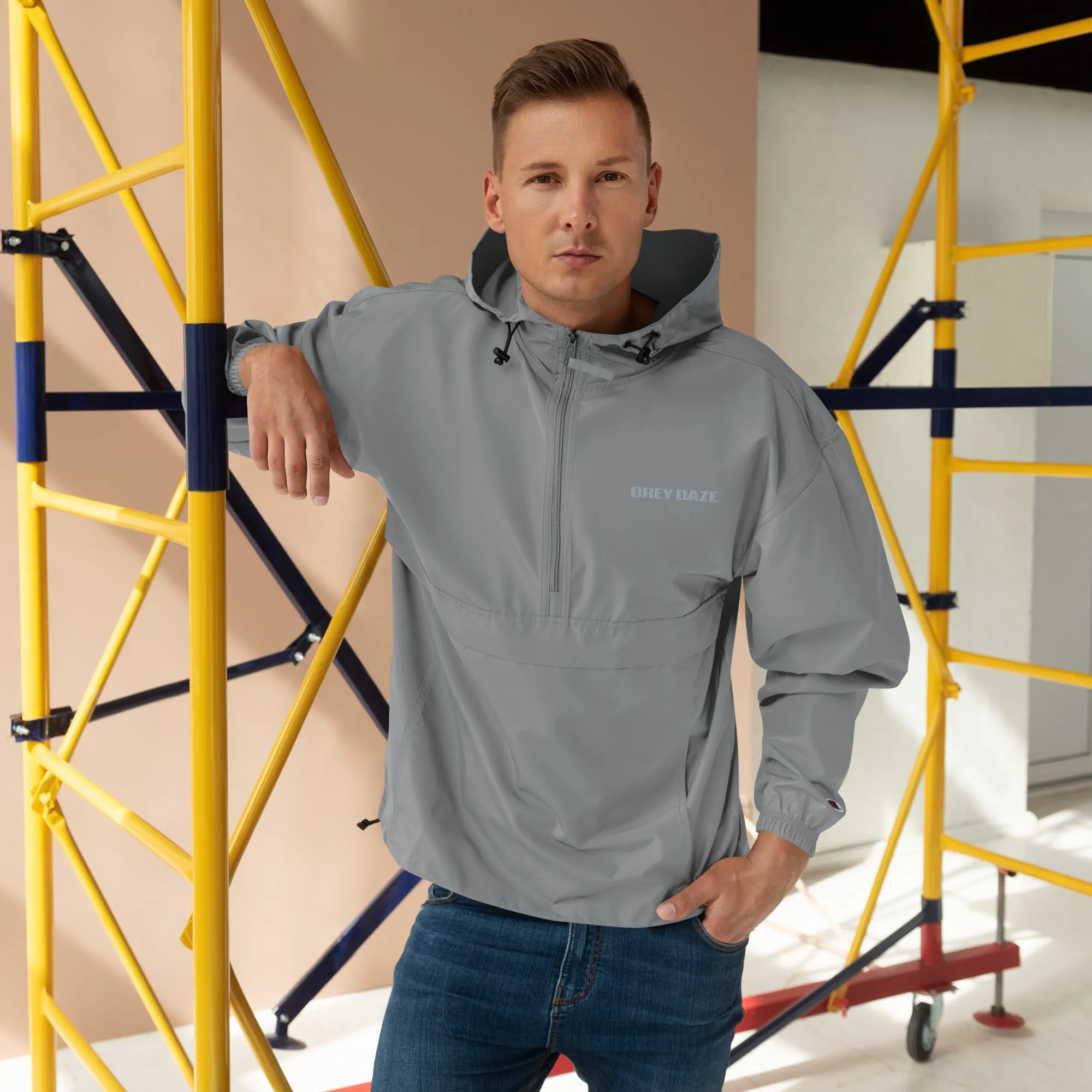 Grey Daze Logo Embroidered Champion Packable Jacket