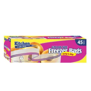 Grip & Zip Gallon Freezer Bags (45 count)