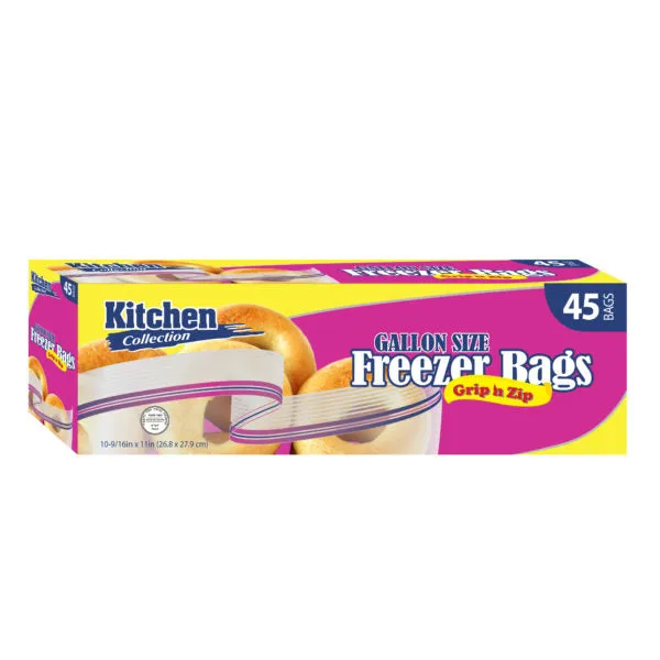 Grip & Zip Gallon Freezer Bags (45 count)