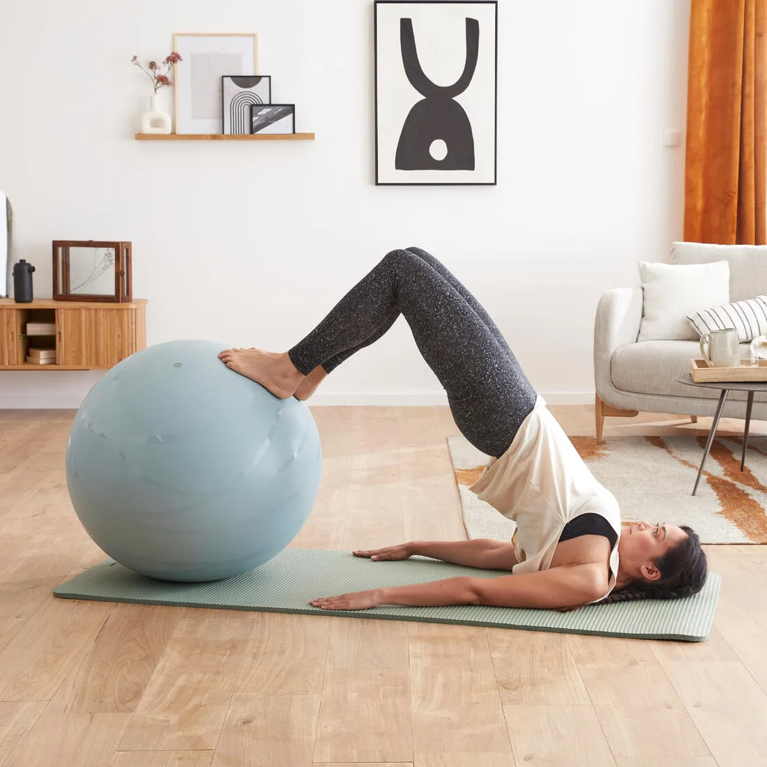 GYM BALL AVEC POMPE INCLUSE GONFLAGE ET DEGONFLAGE RAPIDE TAILLE 1 / 55CM