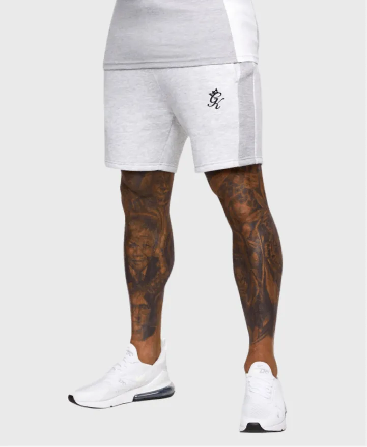 Gym King Contrast Panel Shorts Snow Marl