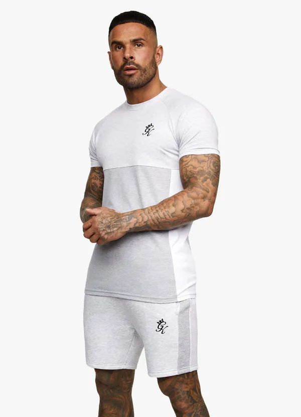 Gym King Contrast Panel Shorts Snow Marl