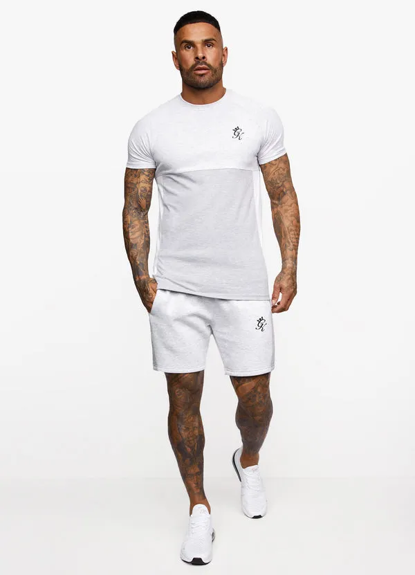 Gym King Contrast Panel Shorts Snow Marl